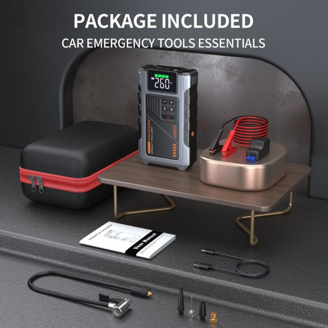 Portable Car Jump Starter With Air Compressor