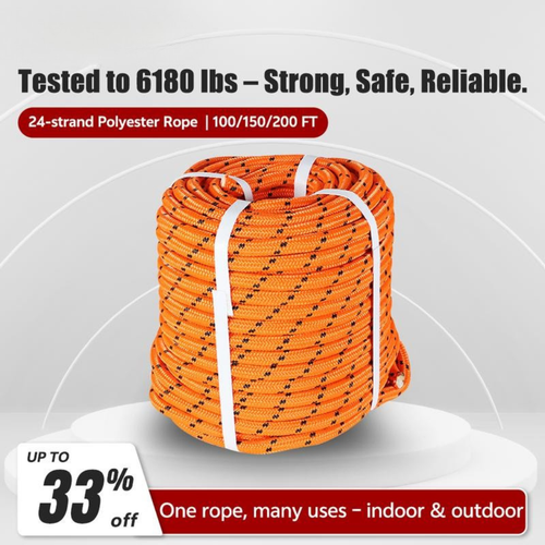 1/2 Inch 24 Strand Braided Polyester Rope