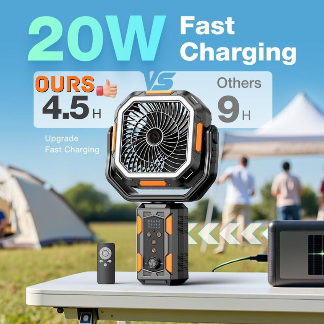 Camping Fan with Detachable Tripod