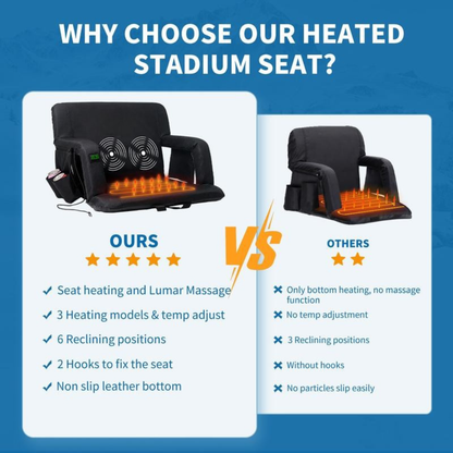 Heated Massage Seat with Back & Arm Support