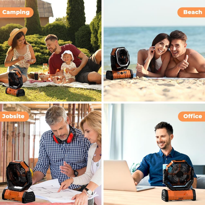 Rechargeable Camping Fan with LED Light