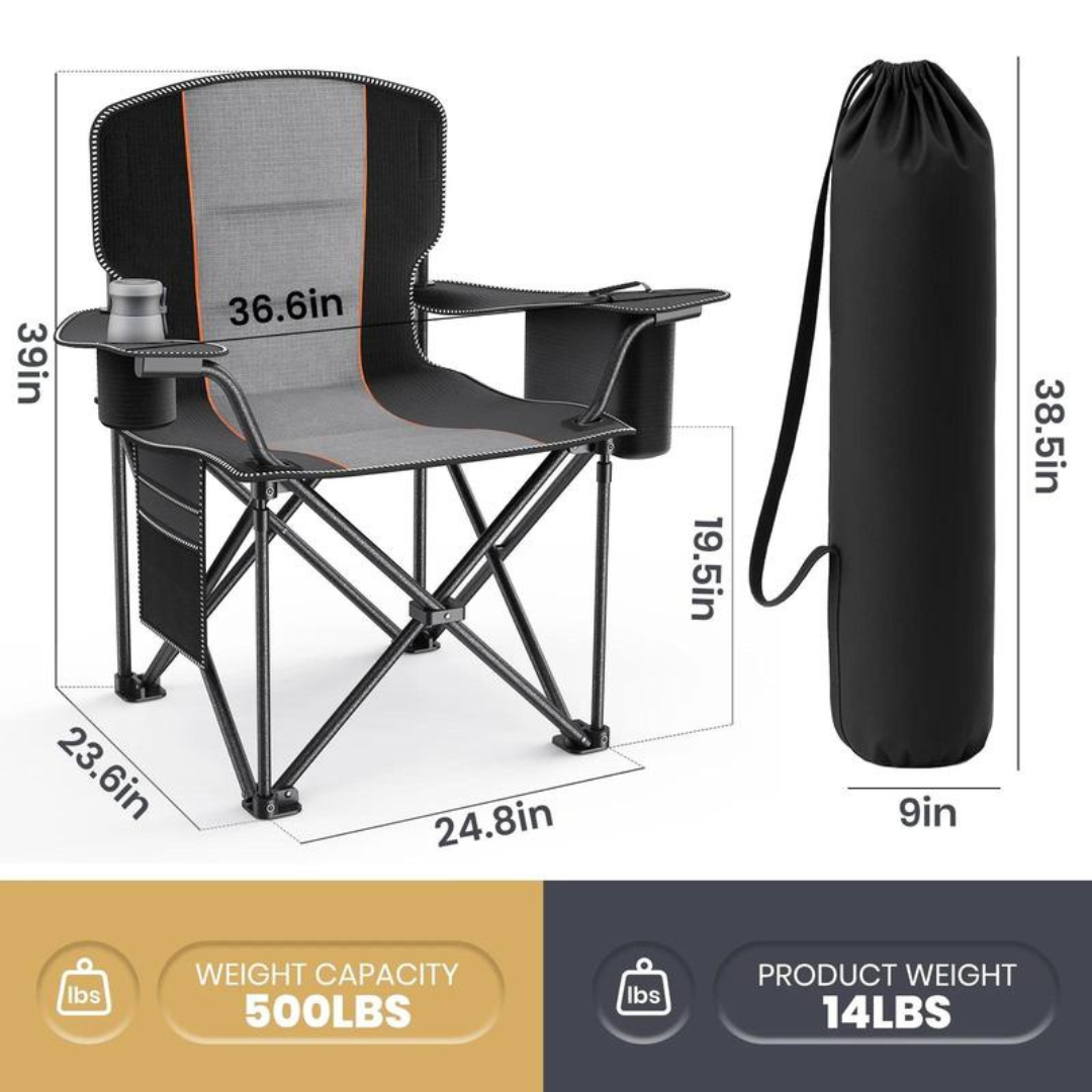 Oversized Heavy-Duty Camping Chair for Adults